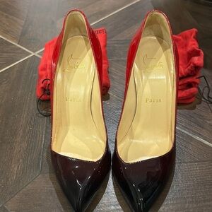 Christian Louboutin Red and Black Women's Heels